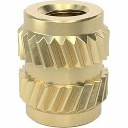 BSC PREFERRED Brass Heat-Set Inserts for Plastic M1.4 x 0.30 mm Thread Size 3 mm Installed Length, 100PK 92120A140
